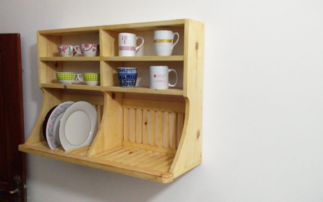 Custom made Pinewood Plate Rack
