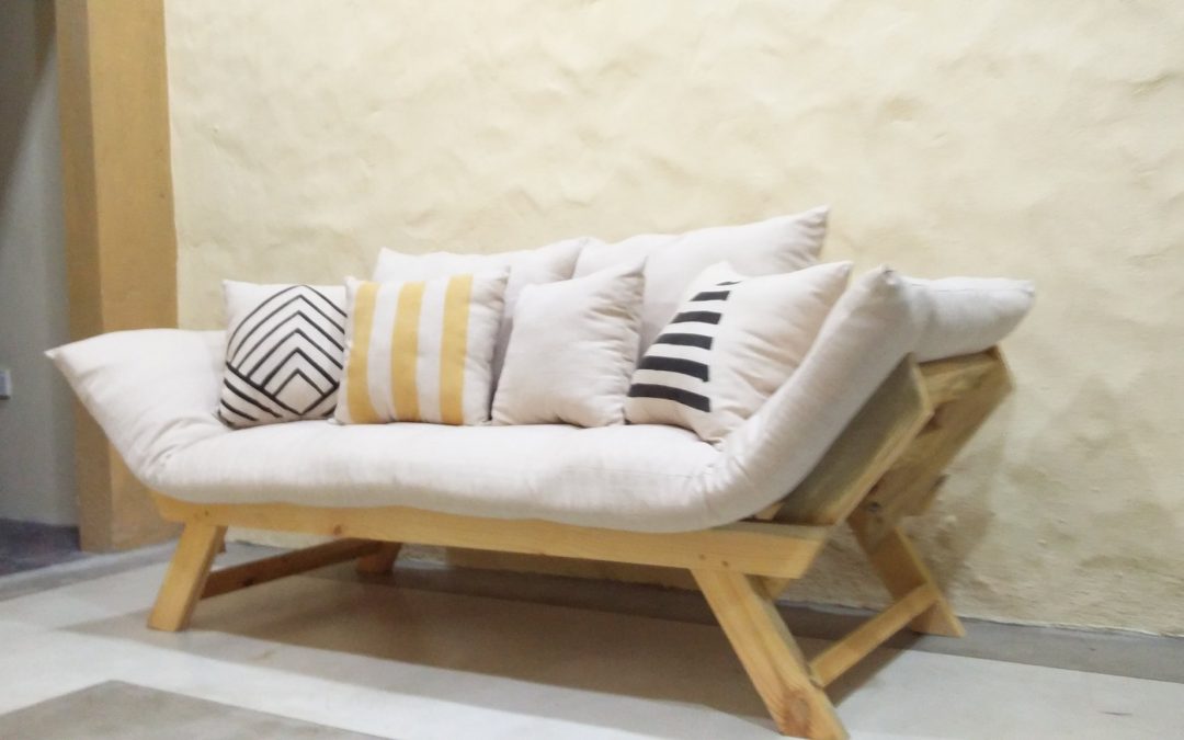 Sofa Bed, Convertible Bed, Pinewood, Custom made furniture, First time in Sri Lanka, Soft padded cushion