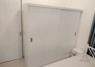 White elegant sliding door closet/Almera Cupboard with Soft closing