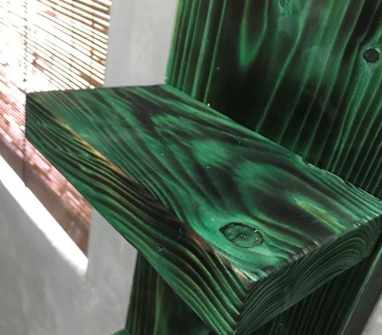 Rustic Bathroom Rack, using Transparent Bike Paint, shou sugi ban on Pinewood