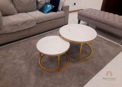 Marble/Tile top Coffee Table, with the Metal framework, Gold colour coffee table