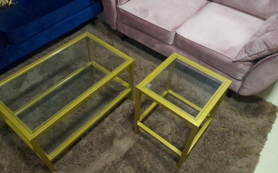 Metal Glass top Coffee table